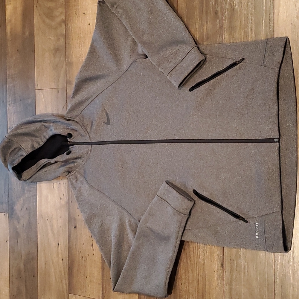 Nike Therma Hooded Drifit Grey Zippered Sweatshirt